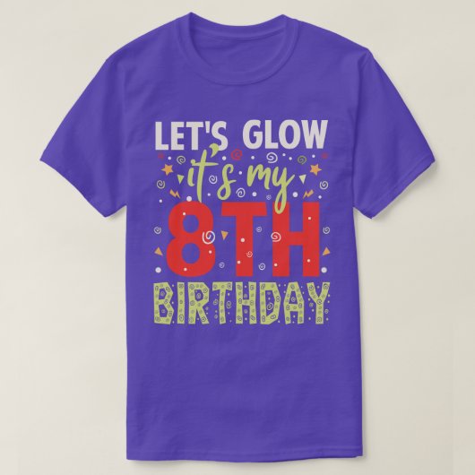 T-shirt cadeau d'anniversaire de 8 ans (Design devant)
