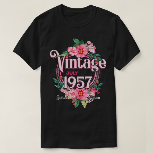 T-shirt Cadeau D'Anniversaire Des Femmes Né En Juillet 195 (Design devant)