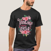 T-shirt Cadeau D'Anniversaire Femme Né En Mars 1954 Fleurs (Devant)