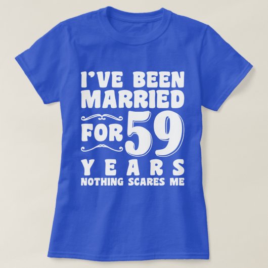 T-shirt Cadeau d'anniversaire pour 59 ans de mariage (Design devant)
