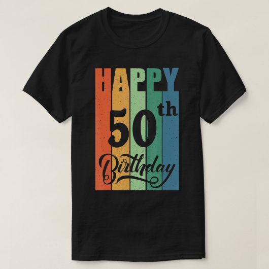 T-shirt Cadeau d'anniversaire rétro pour 50 ans heureux 50 (Design devant)