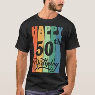 T-shirt Cadeau d'anniversaire rétro pour 50 ans heureux 50