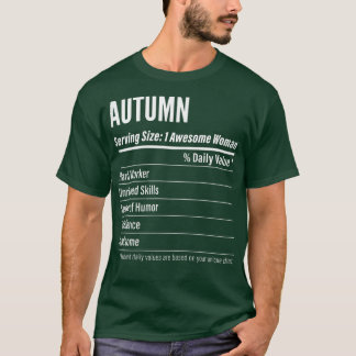 T-shirt Cadeau d'automne pour les femmes, Faits nutritionn