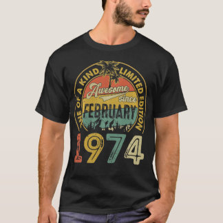 T-shirt Cadeau de 50 ans Vintage février 1974 50e annivers
