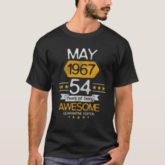 T-shirt Cadeau De 54 Ans Mai 1967 54E Anniversaire Quarant