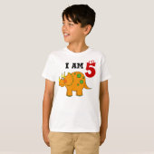 T-shirt Cadeau de 5e anniversaire, triceratops de dinosaur (Devant entier)