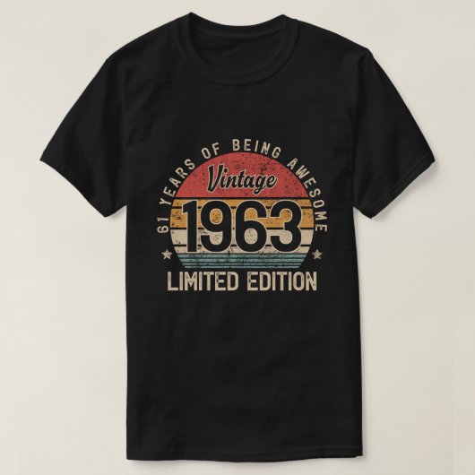 T-shirt Cadeau de 61 ans, 1963 Édition limitée 61e B-day (Design devant)