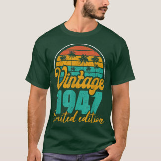 T-shirt Cadeau de 75 ans Vintage 1947 Édition limitée 75e