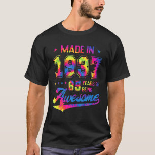 T-shirt Cadeau De 85 Ans Né En 1937 Tie Dye 85E Anniversai