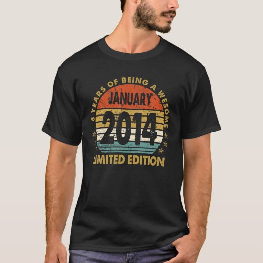 T-shirt Cadeau de 8 ans Janvier 2014 Edition Limitée (Devant)