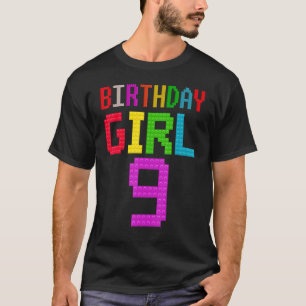 T-shirt Cadeau de 9e anniversaire mignon Bâtiment de blocs