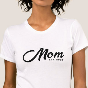 T-shirt Cadeau de Baby Shower pour Nouvelle Maman Script N