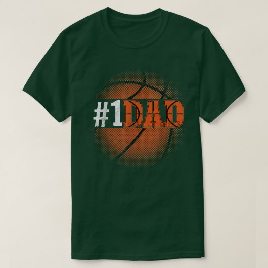 T-shirt Cadeau de basket pour papa de son et fille 1 (Design devant)