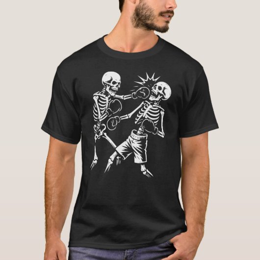 T-shirt Cadeau de boxe de squelettes (Devant)