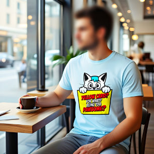 T-shirt Cadeau de carton jaune arbitre de football chat dr