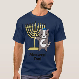 T-shirt Cadeau de chat Hanukah mignon et drôle Meowzel Tov