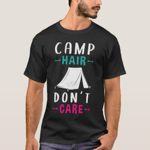 T-shirt Cadeau de cheveux de camping de maman campeuse