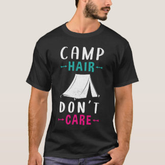 T-shirt Cadeau de cheveux de camping de maman campeuse
