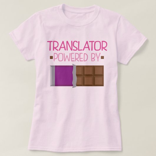T-shirt Cadeau de chocolat de traducteur pour elle (Design devant)