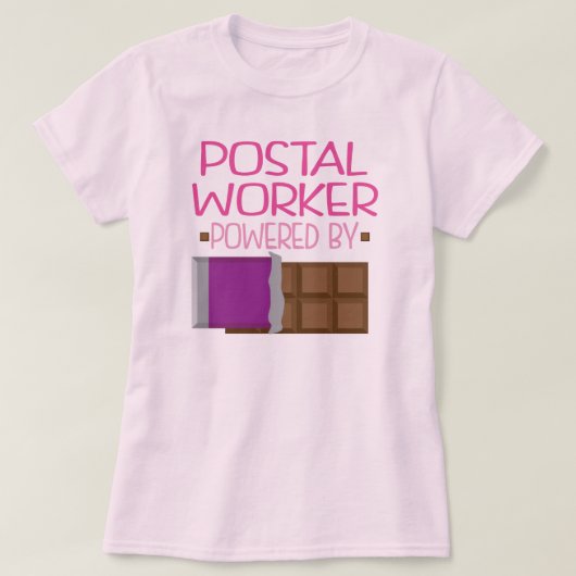 T-shirt Cadeau de chocolat de travailleur postal pour elle (Design devant)