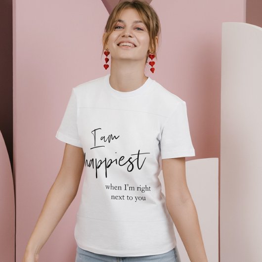 T-shirt Cadeau de citation romantique noire tendance