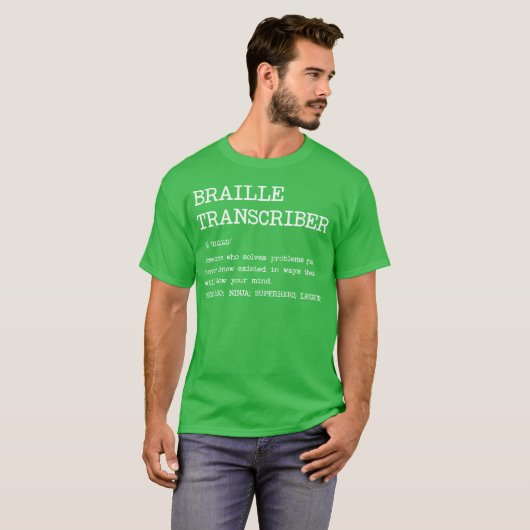 T-shirt Cadeau de conception de définition de transcripteu (Devant entier)