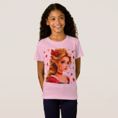 T-Shirt 👑 Cadeau de conte de fées rouge de princesse mign (Devant entier)