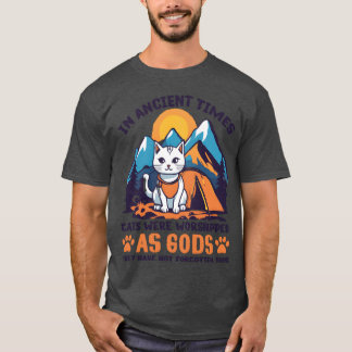 T-shirt Cadeau de design de camping pour chat pêcheur blan