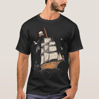 T-shirt Cadeau de drapeau de pirate de bateau nautique de