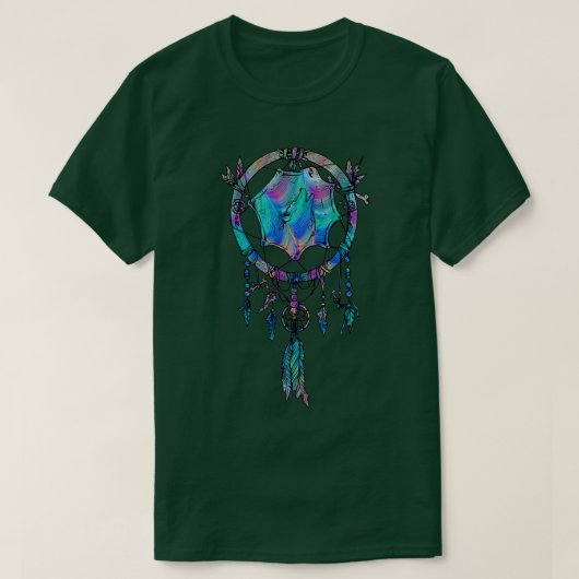 T-shirt Cadeau de Dreamcatcher Psychedelic Wolf (Design devant)