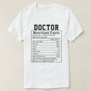 T-shirt Cadeau de faits nutritionnels de médecin drôle Tra