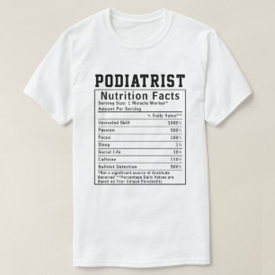 T-shirt Cadeau de faits nutritionnels drôles de podologue