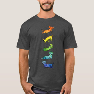 T-shirt Cadeau de famille de chiots teckel aquarelle pour