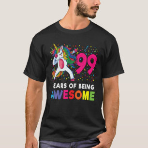 T-shirt Cadeau de fête de 99e anniversaire Licorne Dabbing