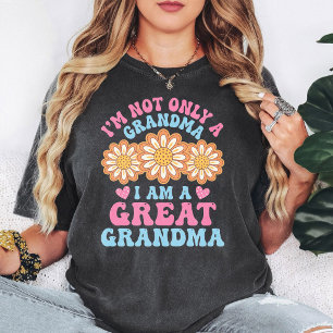 T-shirt Cadeau de Fête des Mères Grande Mamie Fleur Retro