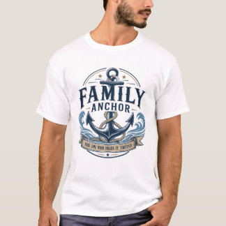 T-shirt Cadeau de Fête des Pères Ancre de Famille Nautique
