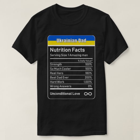 T-shirt Cadeau de Fête des pères de la valeur nutritive du (Design devant)