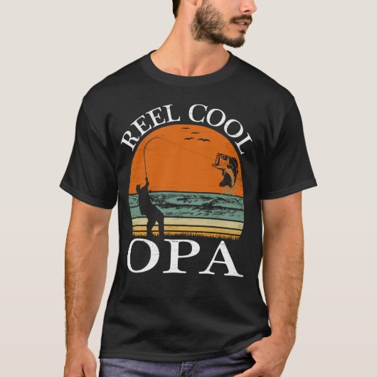 T-shirt Cadeau de Fête des pères Reel Cool Opa (Devant)