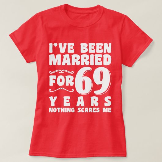 T-shirt Cadeau de fiançailles pour 69 ans de mariage (Design devant)