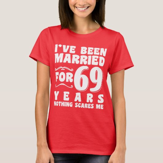 T-shirt Cadeau de fiançailles pour 69 ans de mariage (Devant)