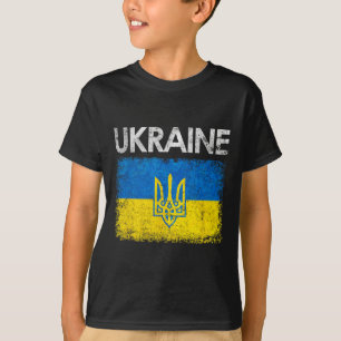 T-shirt Cadeau de fierté du drapeau ukrainien vintage d'Uk