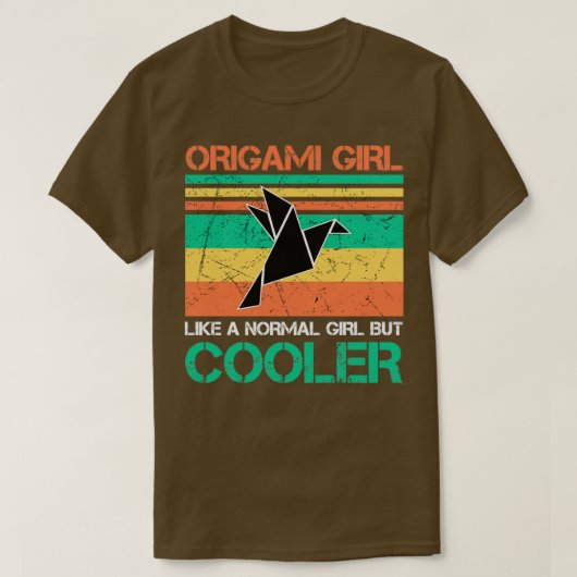 T-shirt cadeau de fille origami (Design devant)
