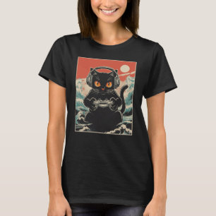 T-shirt Cadeau de jeu japonais de chat mignon kawaii d'ani