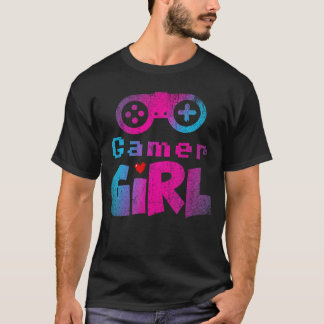 T-shirt Cadeau de jeu vidéo nerd e sport gaming fille joue