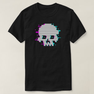 T-shirt Cadeau de joueur d'art de crâne de pixel 3D
