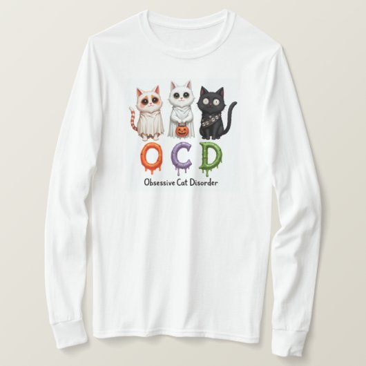 T-shirt Cadeau de la dame de chat - Trouble de chat obsess (Design devant)