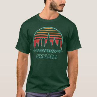 T-shirt Cadeau de la skyline de Chicago style 80S
