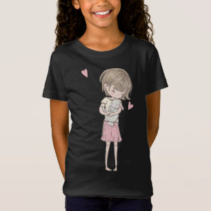 T-Shirt Cadeau de lapin Petite fille mignonne et lapin lap