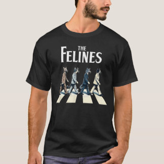 T-shirt Cadeau de musique rock pour chats rétro félins Hom