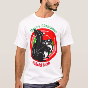 T-shirt cadeau de noël d'écureuil, nom personnalisé